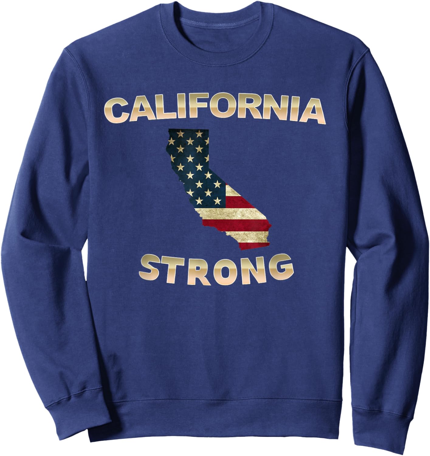 California Strong American Flag Cool CA Map Women Sweatshirt - Sweatshirt | Navy