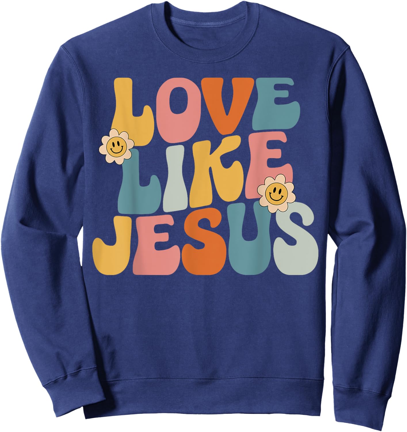 Retro Love Like Jesus Sweatshirt - Sweatshirt | Navy