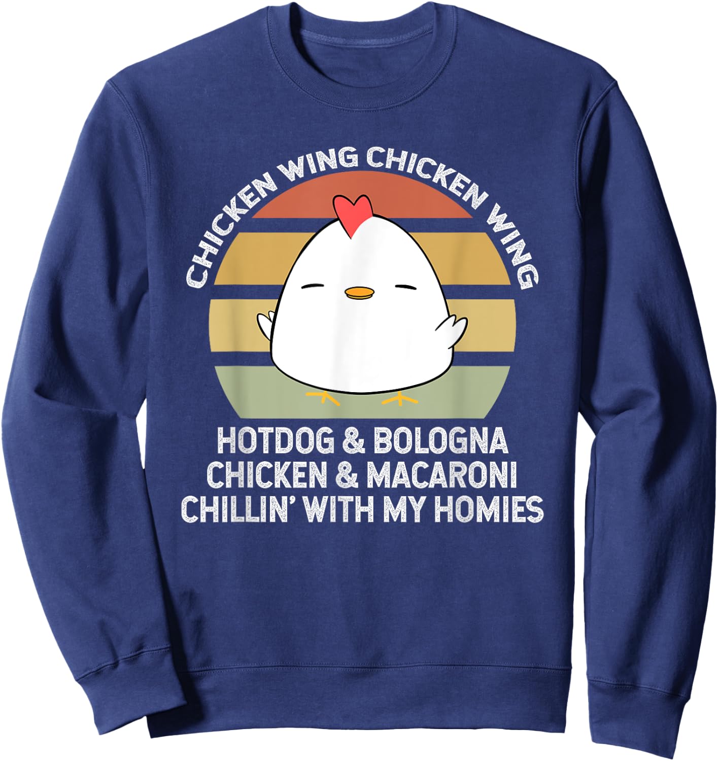 Chicken Wing Chicken Wing Hot Dog and Bologna Sweatshirt - Sweatshirt | Navy