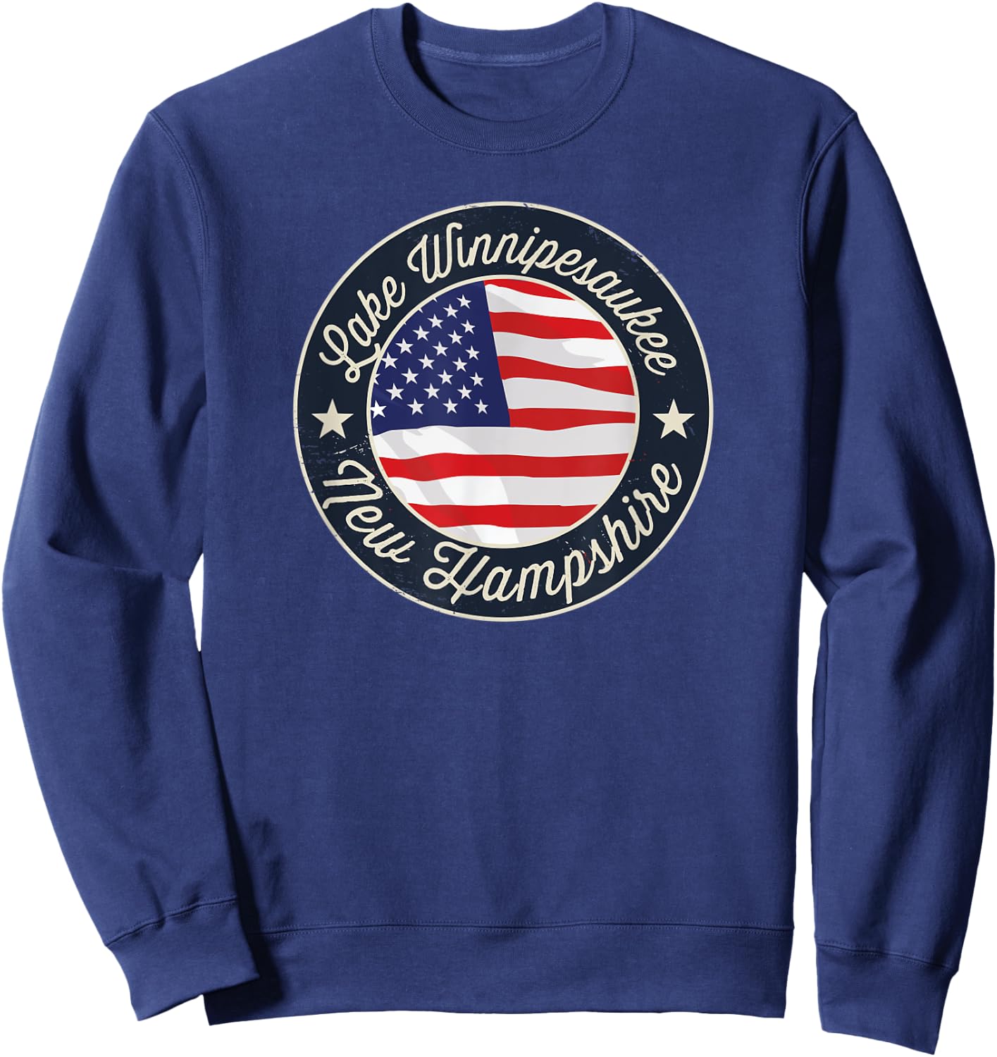 Lake Winnipesaukee - Patriotic New Hampshire Souvenir Sweatshirt - Sweatshirt | Navy
