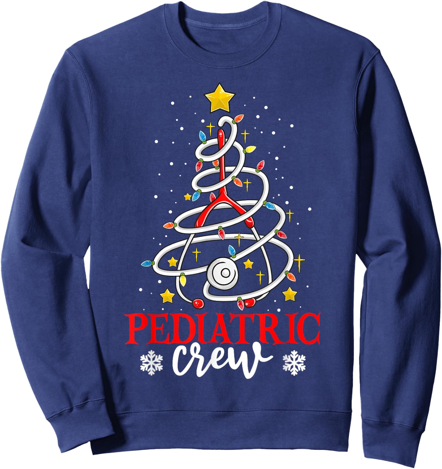 Xmas Nursing Shirt , Christmas Nurse Pediatric Crew Sweatshirt - Sweatshirt | Navy