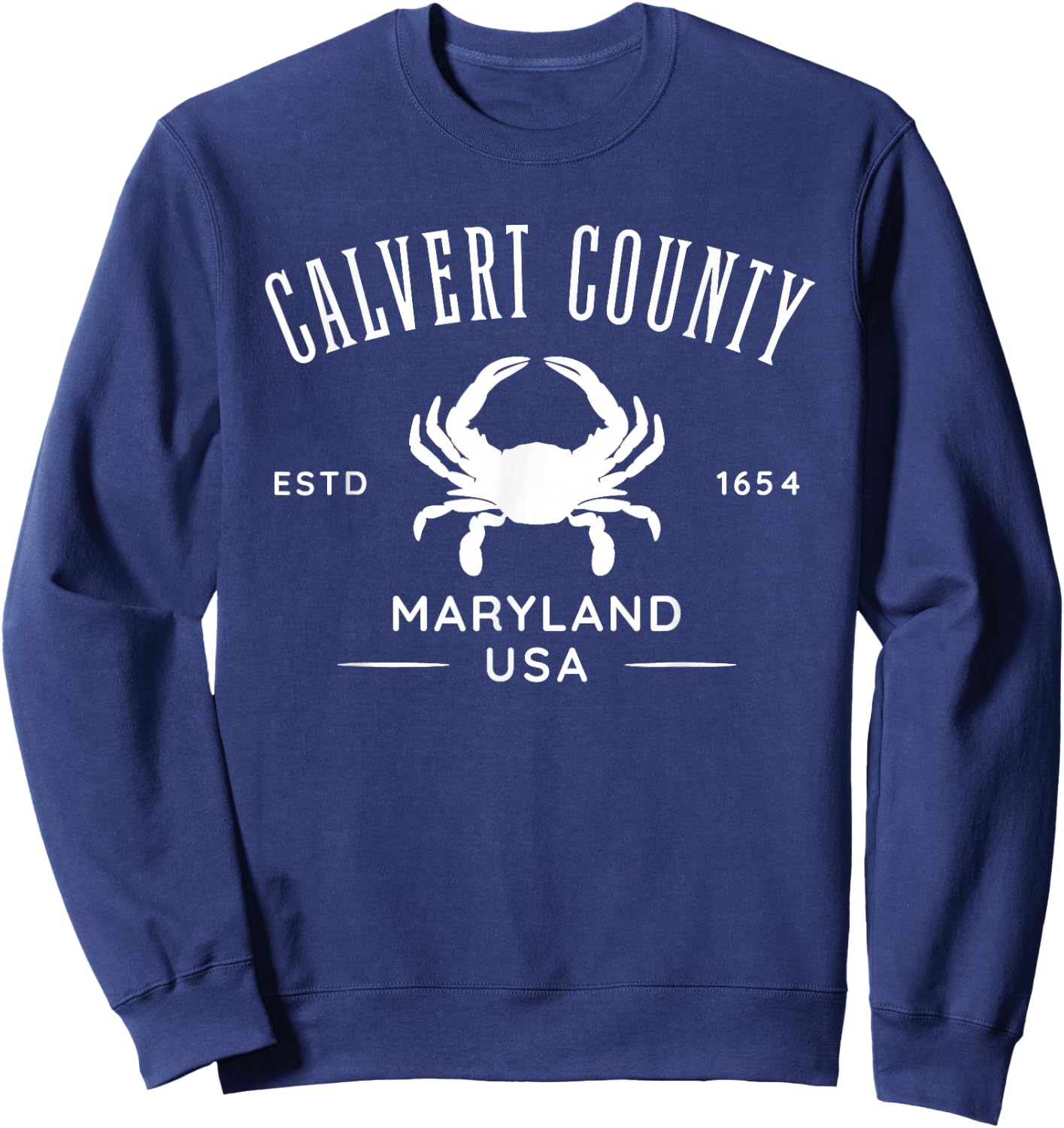 Calvert County Maryland USA Crab Design Sweatshirt - Sweatshirt | Navy