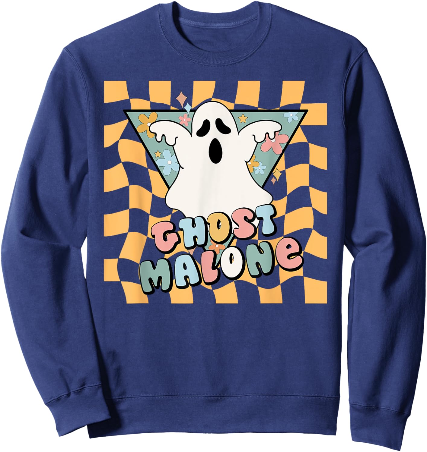 Halloween Cute Ghost Malone Parody Post Cool Hip Hop Joke Sweatshirt - Sweatshirt | Navy
