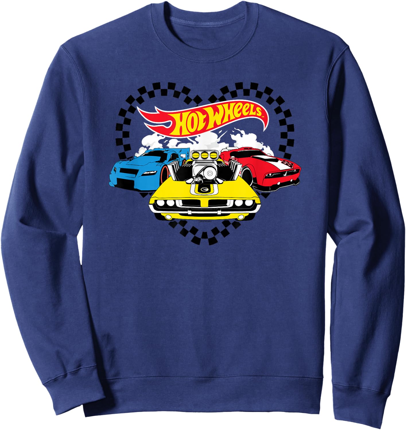 Hot Wheels - Race Flag Heart Sweatshirt - Sweatshirt | Navy