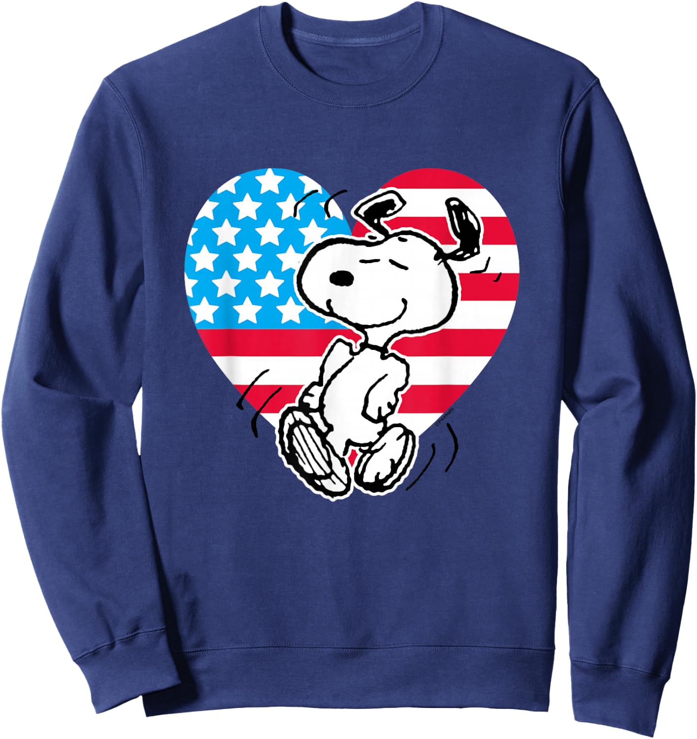 Peanuts - Snoopy USA Flag Heart Sweatshirt - Sweatshirt | Navy