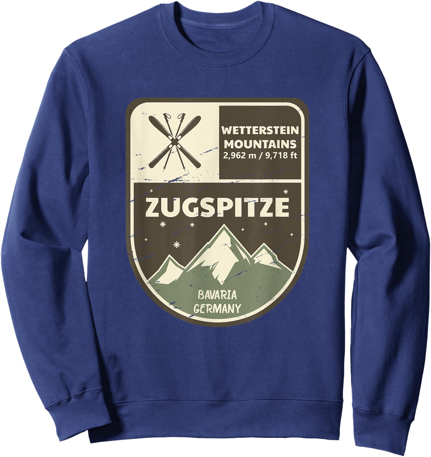 Zugspitze Wetterstein Mountains Bavaria Germany Sweatshirt - Sweatshirt | Navy