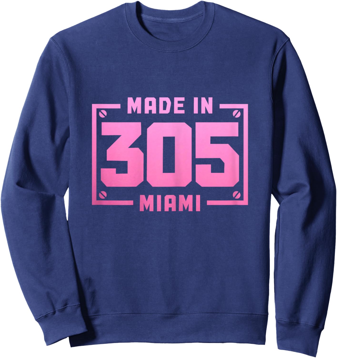 Miami Florida 305 Area Code Vintage FL Pride Sweatshirt - Sweatshirt | Navy