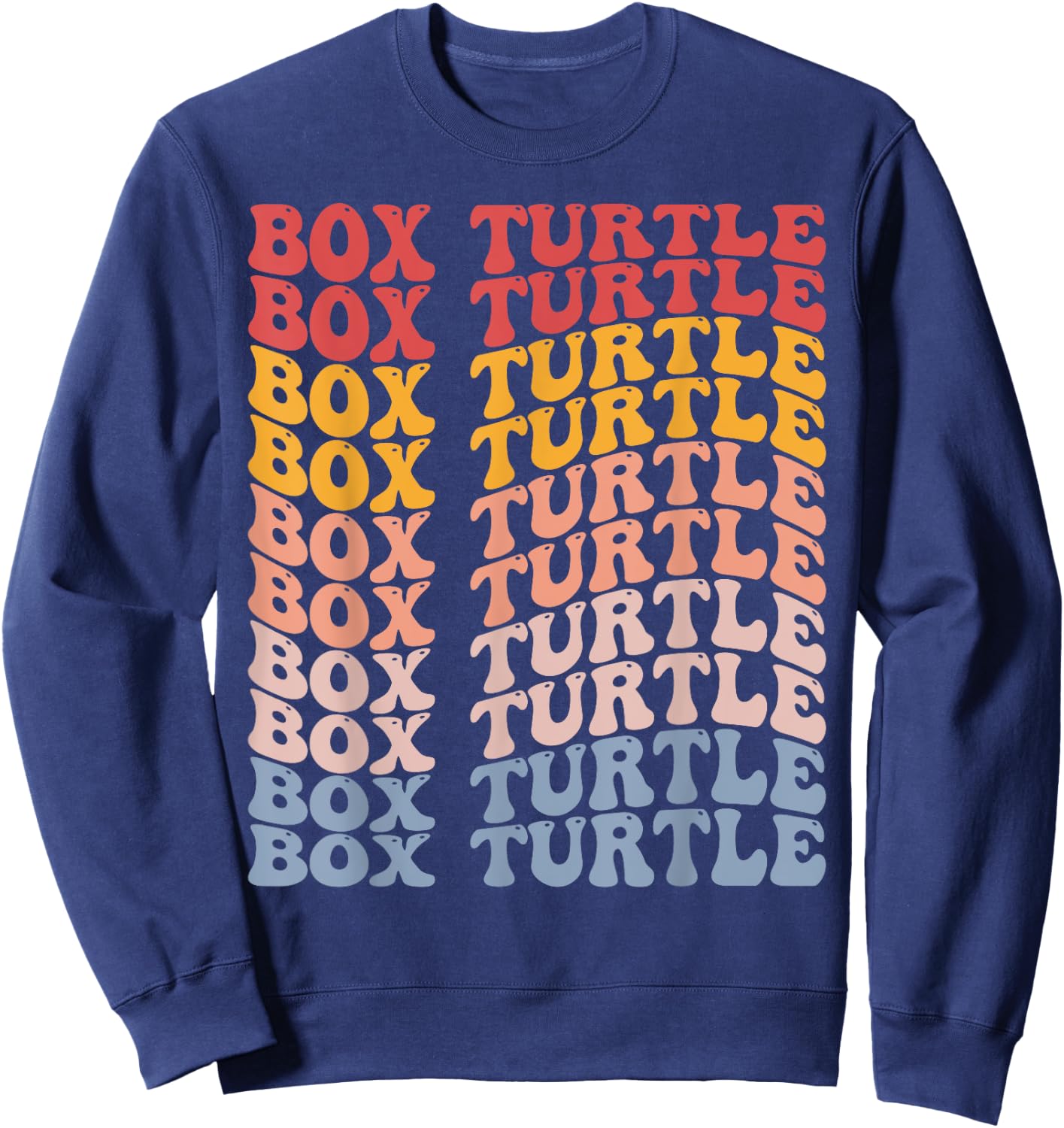 Box Turtle Groovy Retro Sweatshirt - Sweatshirt | Navy