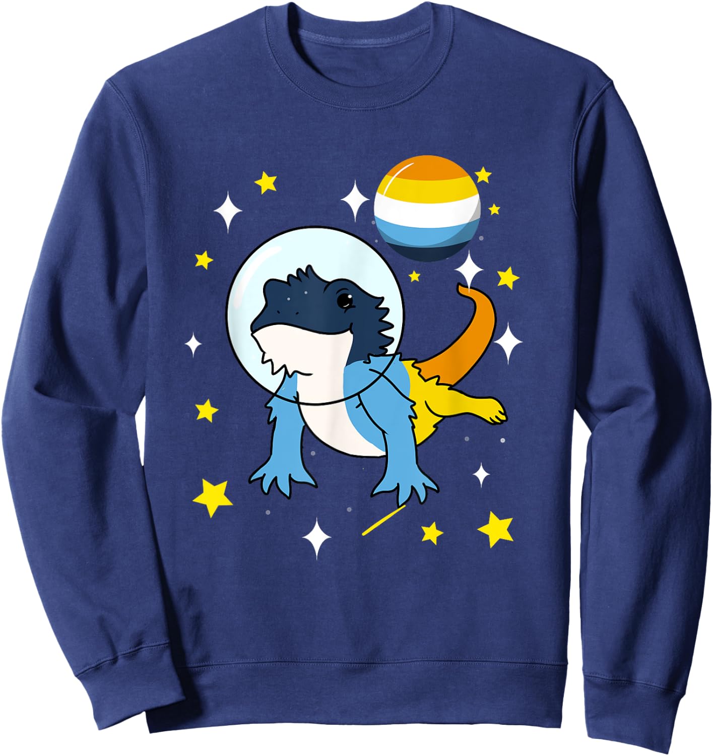 Bearded Dragon In Space Aroace Sweatshirt - Sweatshirt | Navy