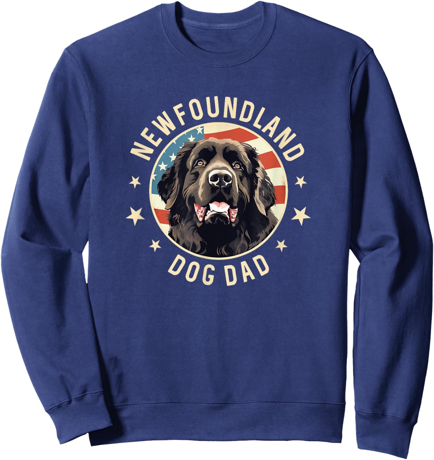 Newfoundland Dog Gifts , Newfie Newfoundland Dog Dad Sweatshirt - Sweatshirt | Navy