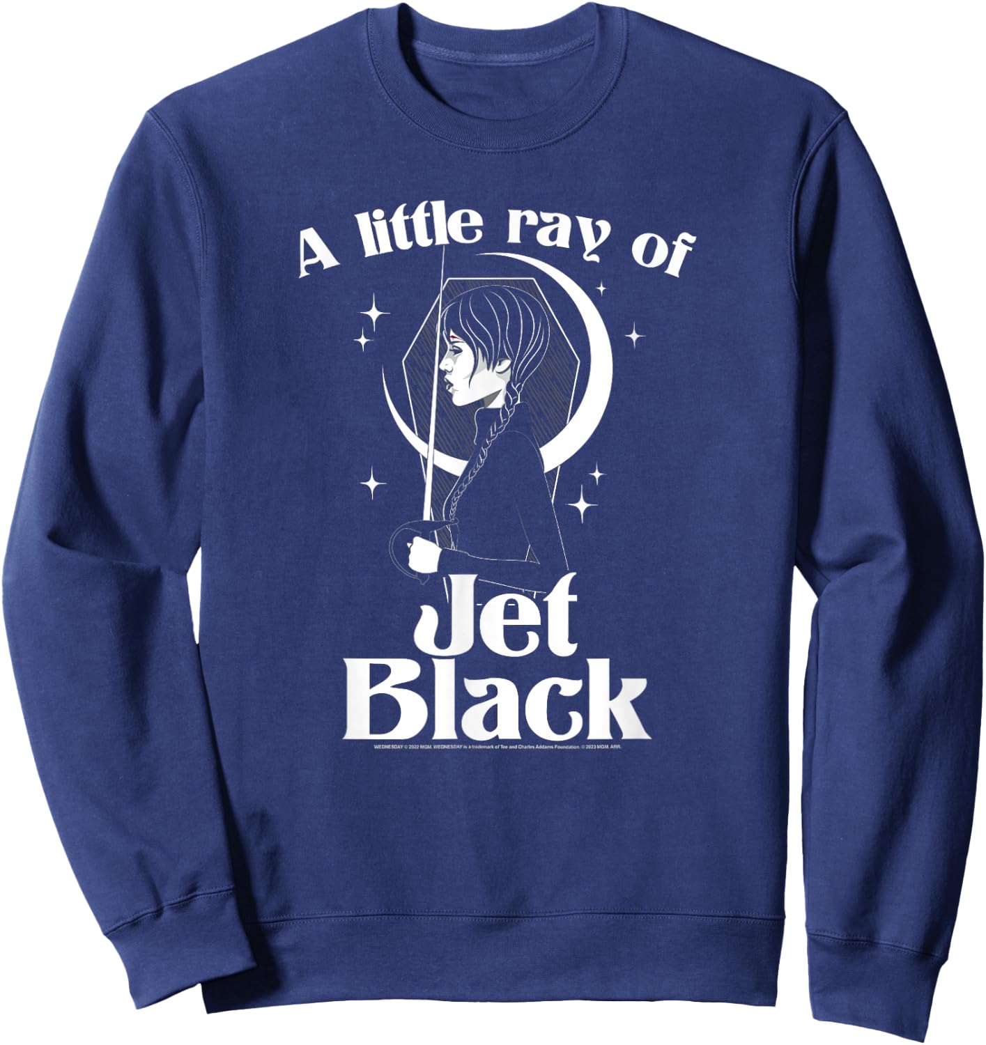 Wednesday A Little Ray Of Jet Black Celestial Silhouette Sweatshirt - Sweatshirt | Navy