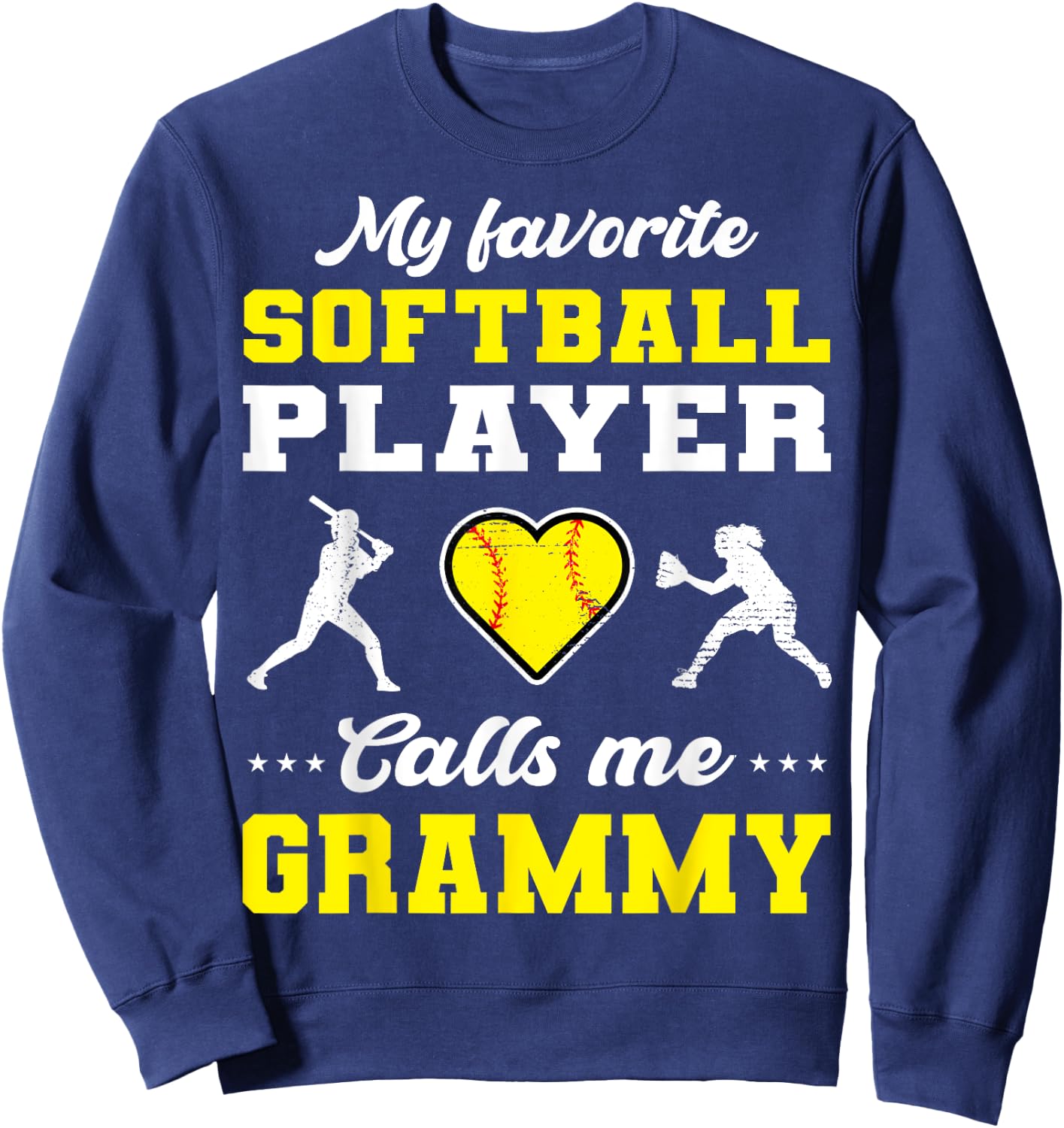 My Favorite Softball Player Calls Me Grammy Mother's Day Sweatshirt - Sweatshirt | Navy