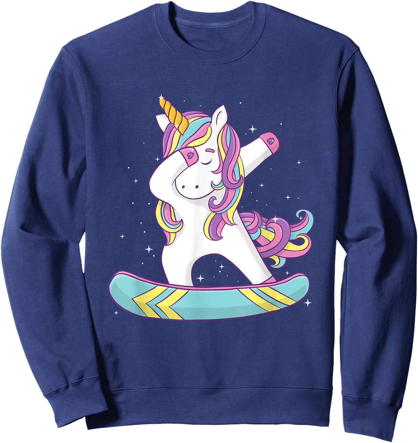 Unicorn Dabbing Snowboarder - Snowboard Snowboarding Lover Sweatshirt - Sweatshirt | Navy