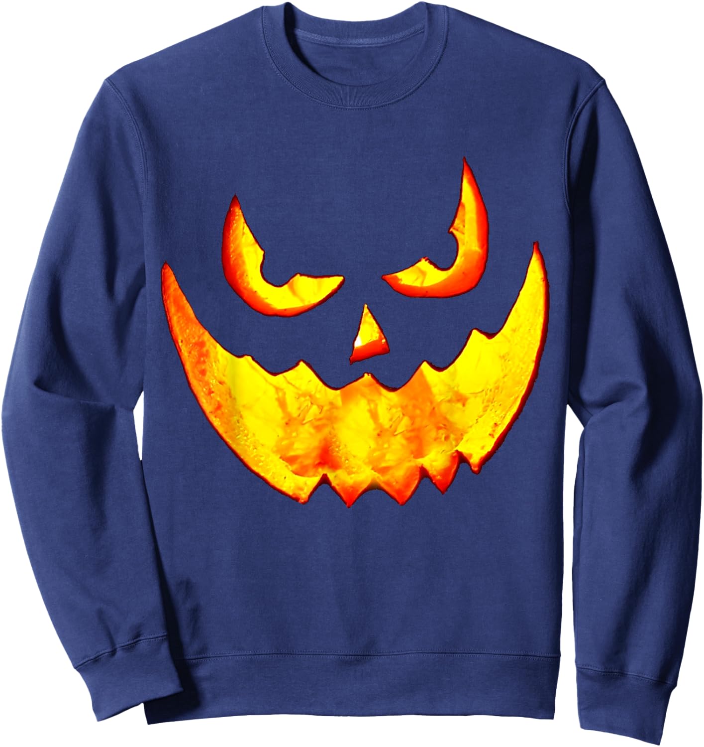 Jack O Lantern Scary Pumpkin Halloween Costume Sweatshirt - Sweatshirt | Navy