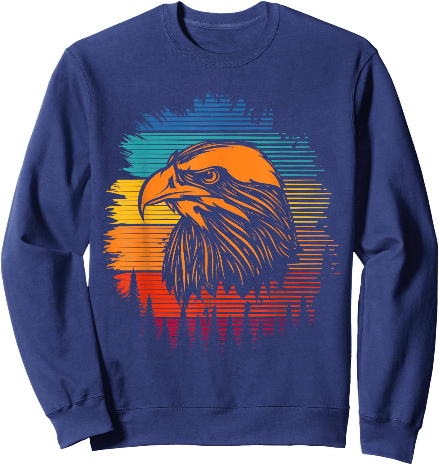 Falcon Retro Men Women Falconry Hunting Falconer Sweatshirt - Sweatshirt | Navy
