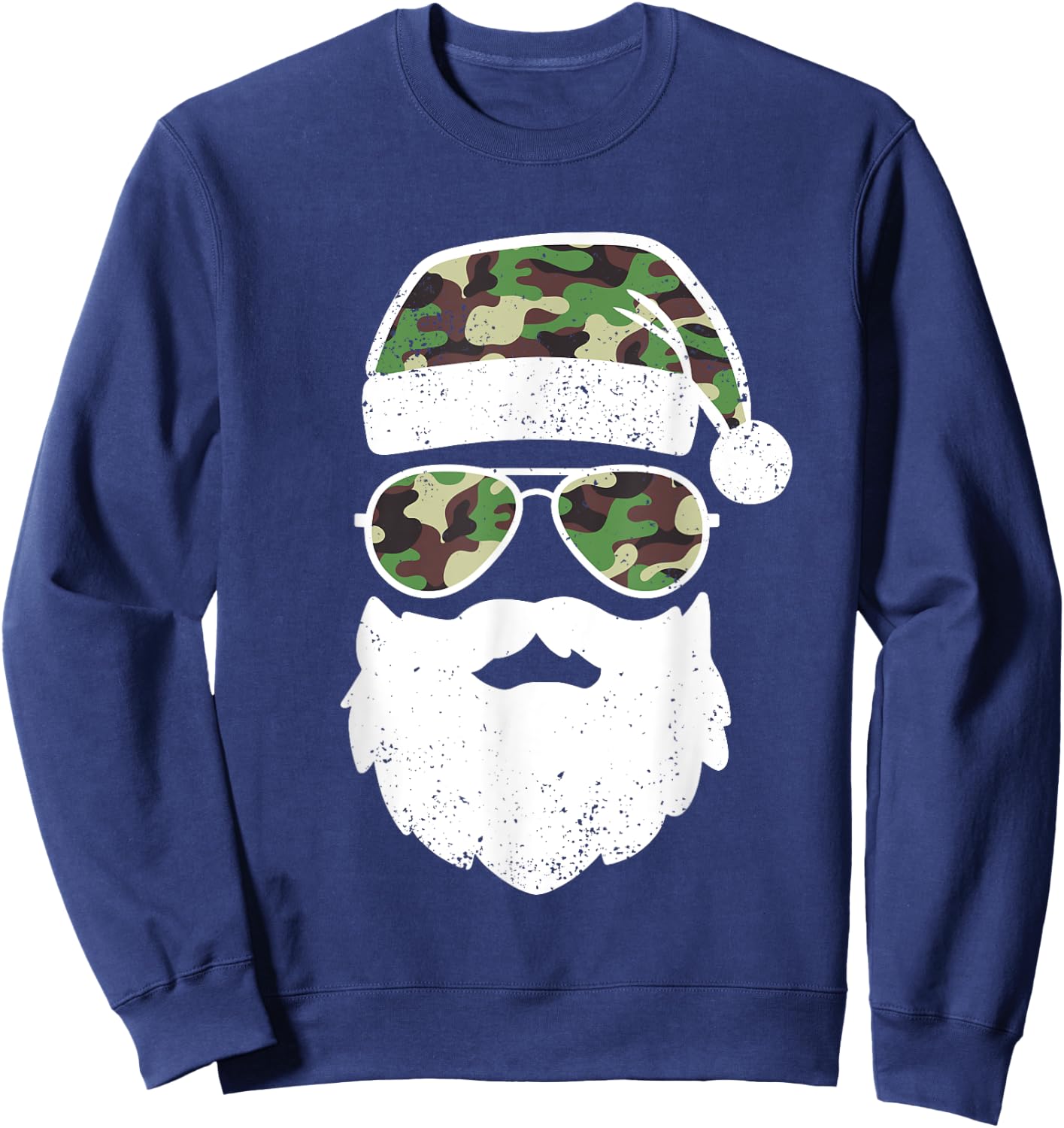 Funny Camo Christmas Pajama Funny Camo Matching Family Sweatshirt - Sweatshirt | Navy