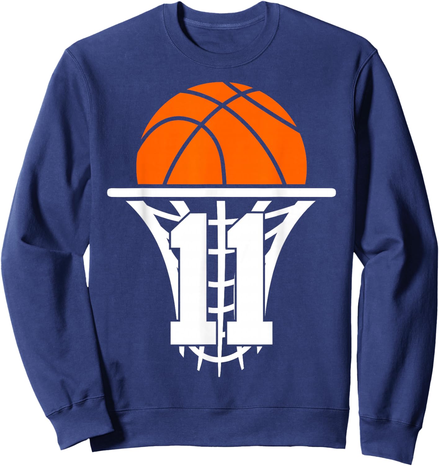 11 Years Basketball 11th Birthday Sweatshirt - Sweatshirt | Navy