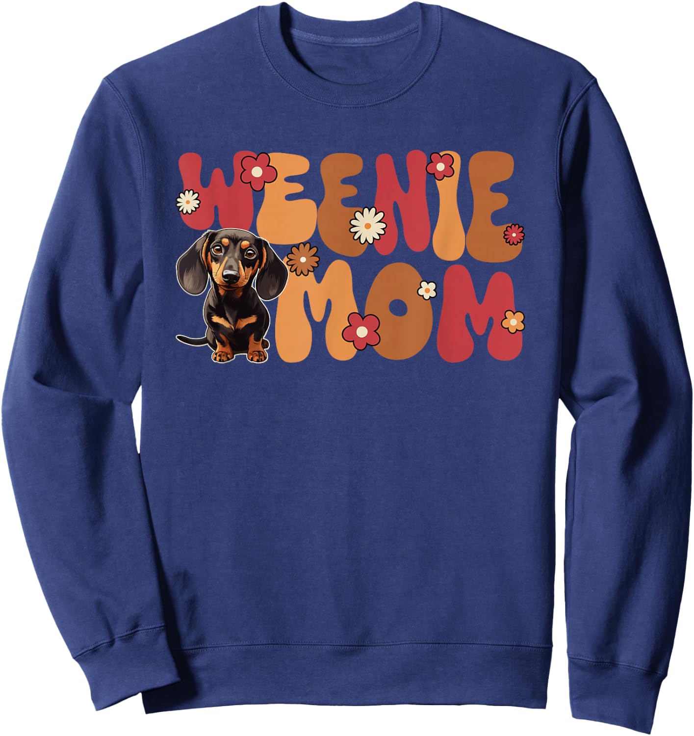 Dachshund Groovy World's Best Weenie Mom Sweatshirt - Sweatshirt | Navy