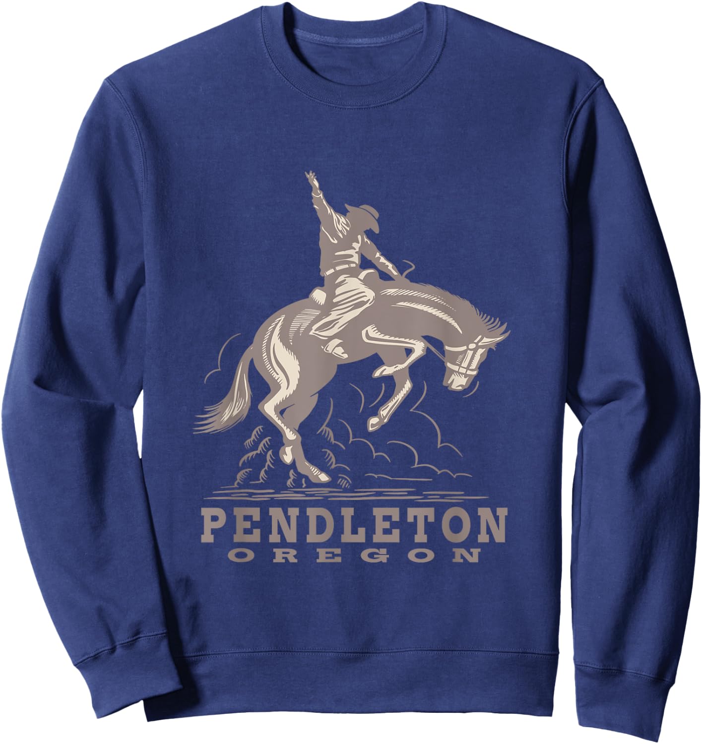 Pendleton Oregon - Rodeo - Cowboy - Horse Sweatshirt - Sweatshirt | Navy