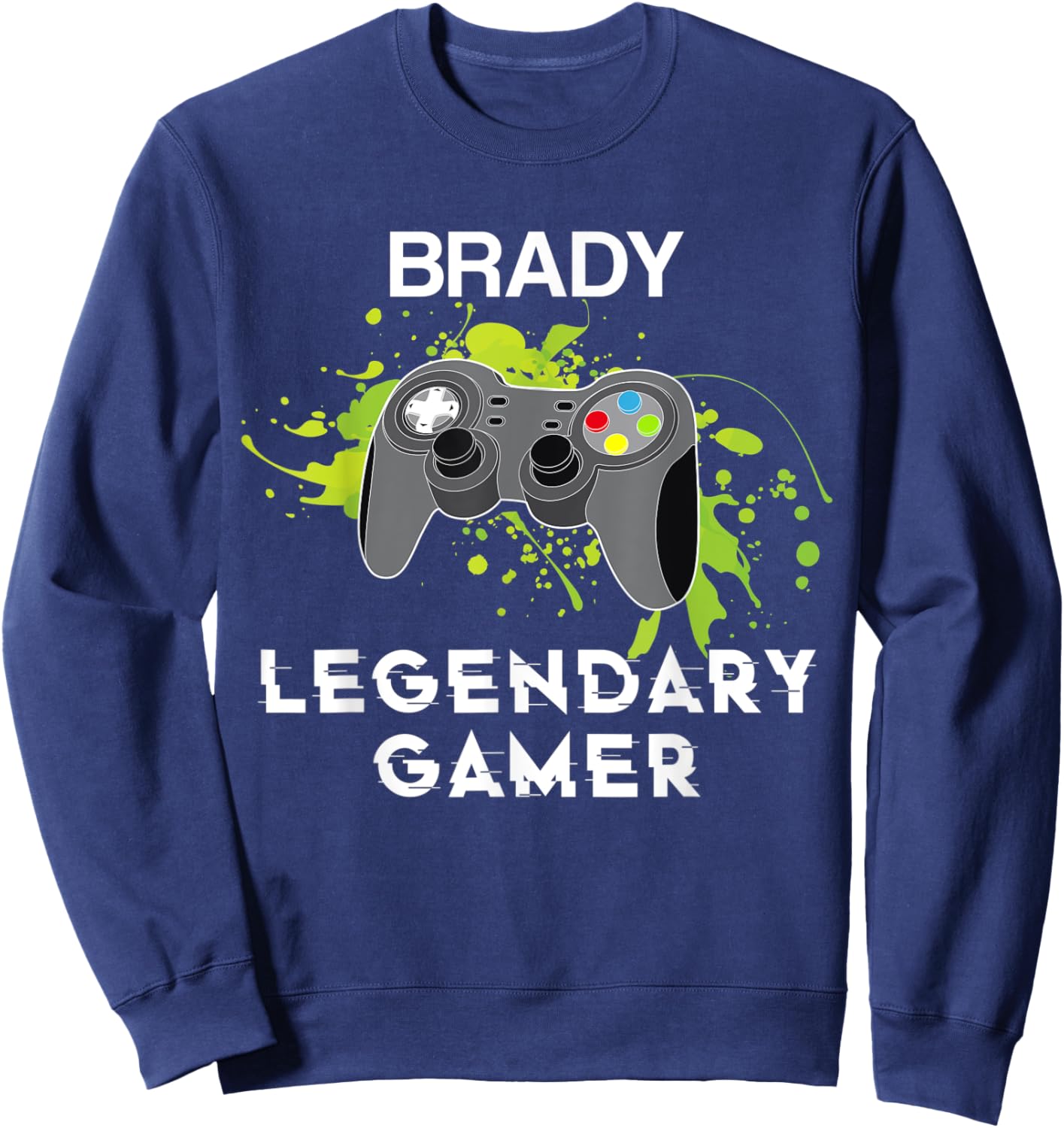 Brady Name Gift - Personalized Legendary Gamer Sweatshirt - Sweatshirt | Navy
