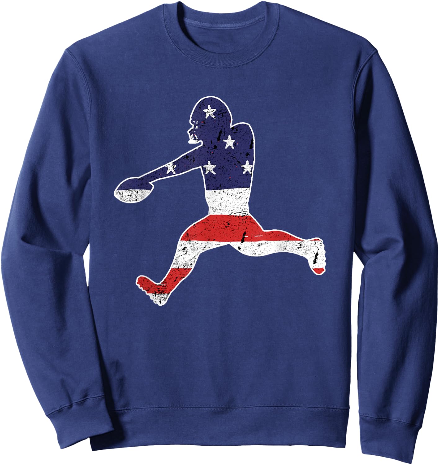 Football Player Vintage Football Punter Flag Sweatshirt - Sweatshirt | Navy