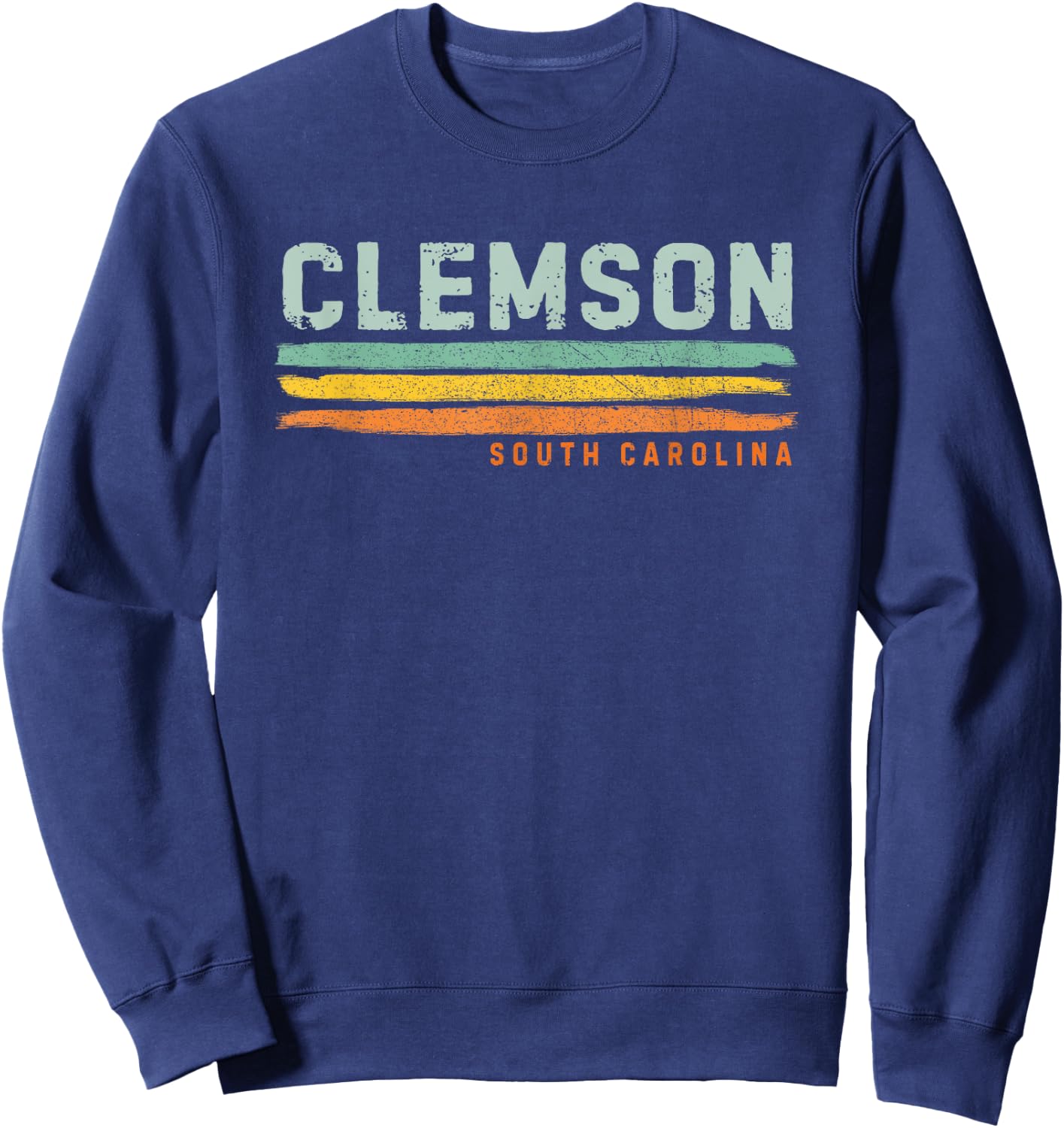 Vintage Stripes Clemson SC Sweatshirt - Sweatshirt | Navy