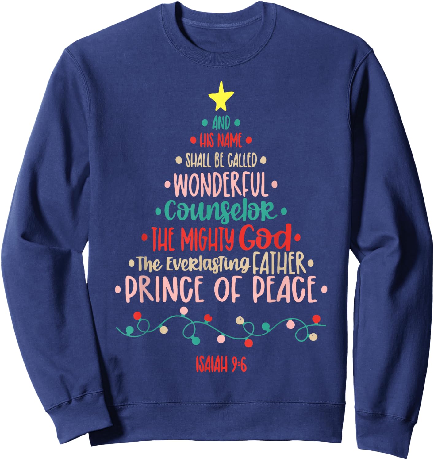 His Name Shall Be Jesus Christmas Religious Holiday Costume Sweatshirt - Sweatshirt | Navy