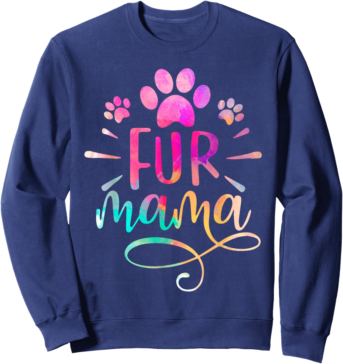 Fur Mama Women Cat and Dog Owner Cat mom dog mom Sweatshirt - Sweatshirt | Navy