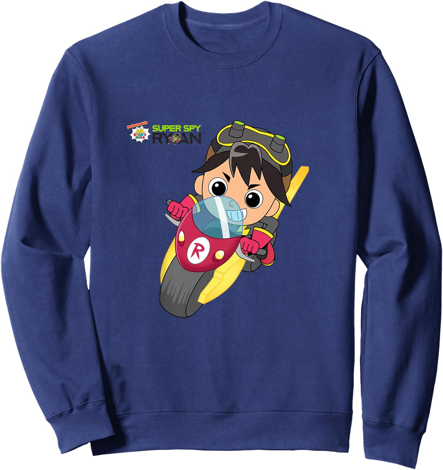 Ryan's World Super Spy Ryan Motorcycle Sweatshirt - Sweatshirt | Navy