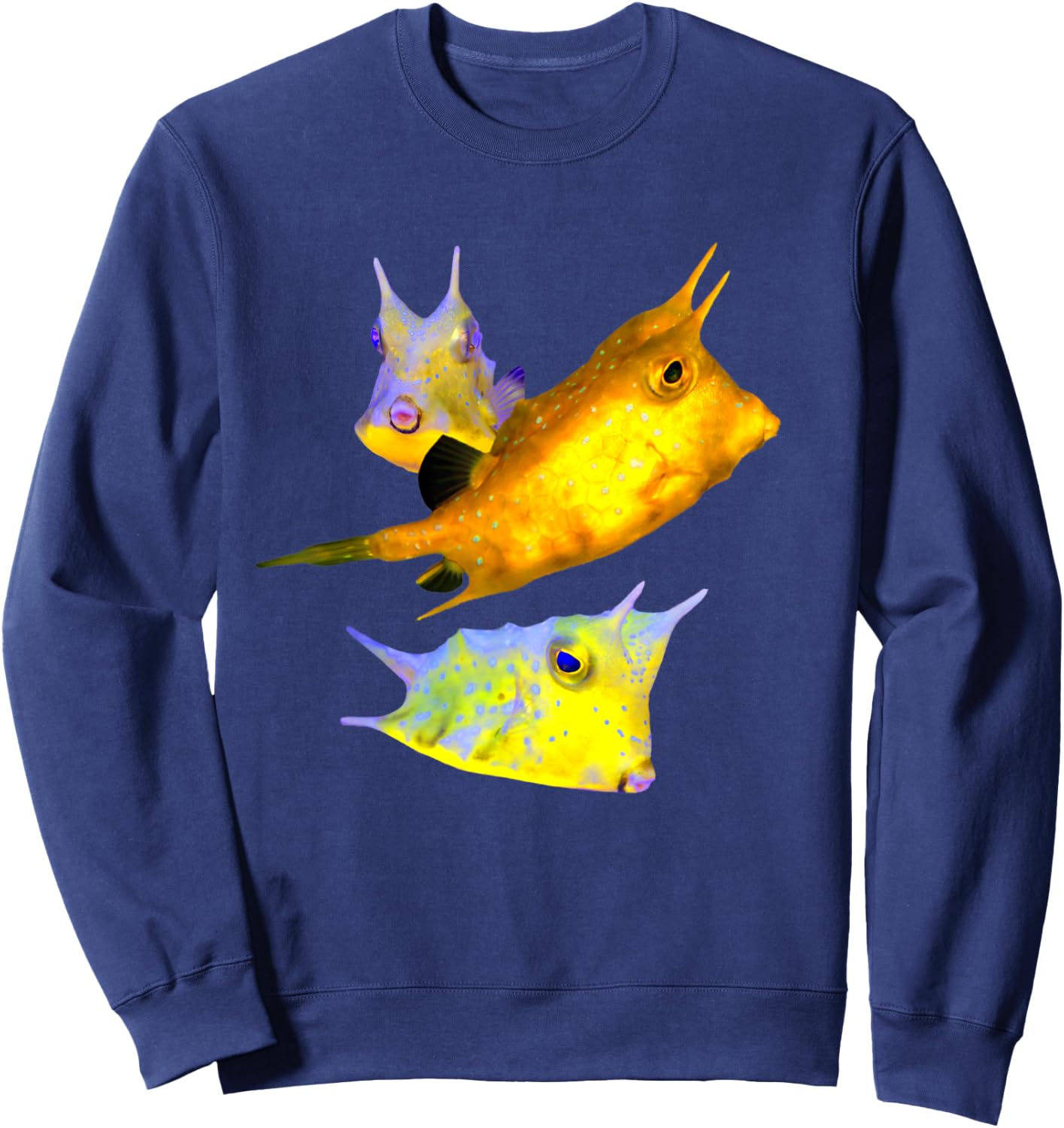 Codfish Fish Saltwater Aquarium Reef Tank Cowfish Lovers Sweatshirt - Sweatshirt | Navy