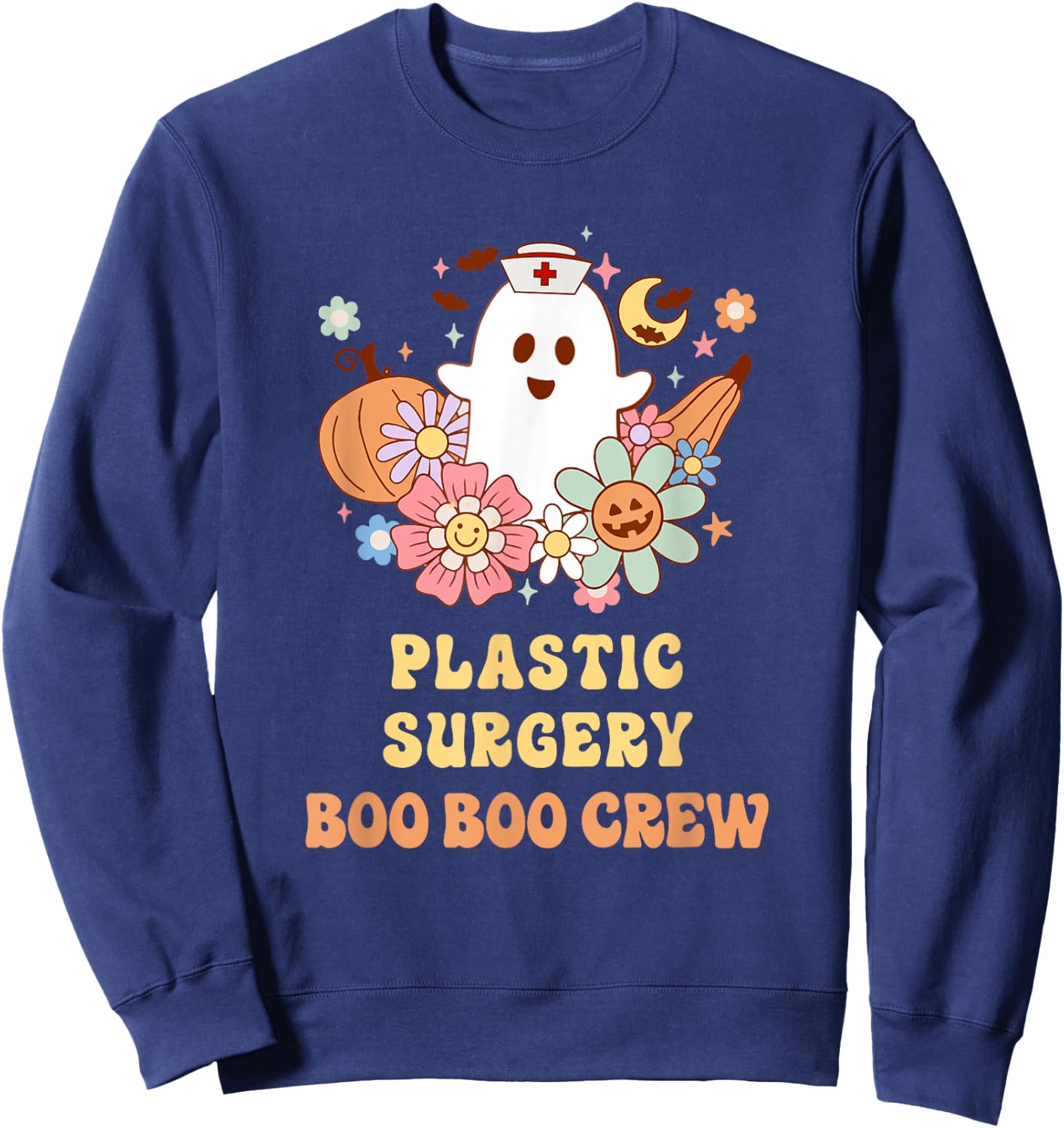 Plastic Surgery Boo Boo Crew Nurse Halloween Sweatshirt - Sweatshirt | Navy
