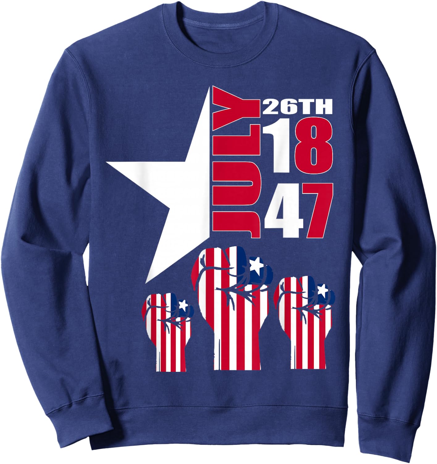 July 26 Liberia Independence Day Love Liberia Flag Fist Sweatshirt - Sweatshirt | Navy