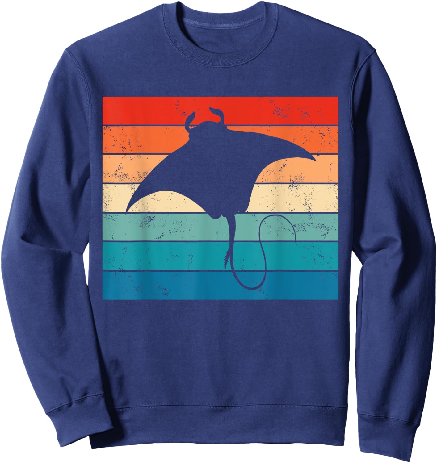 Ocean Animal Scuba Diving Stingray Retro Manta Ray Retro Sweatshirt - Sweatshirt | Navy