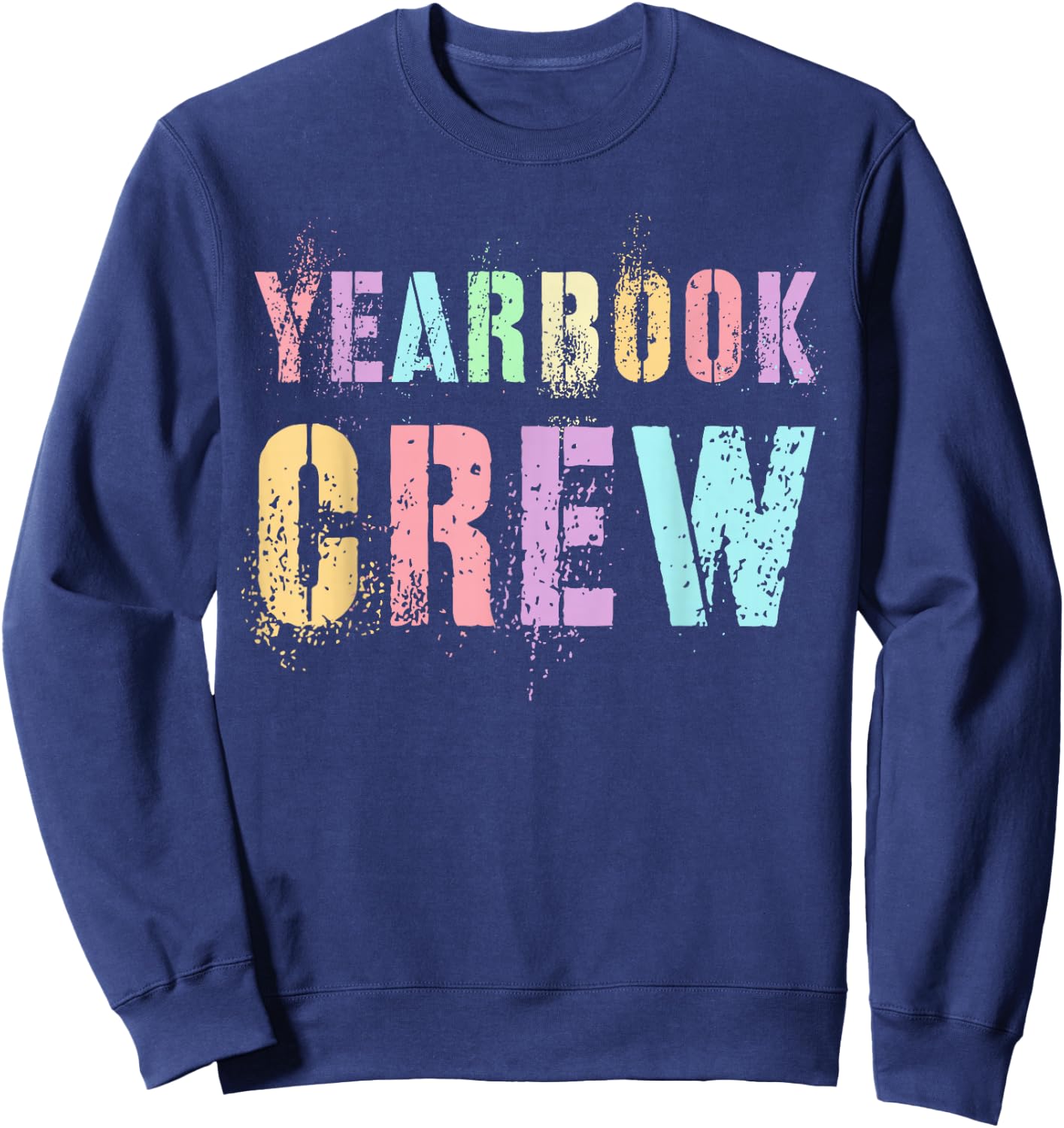 Vintage YEARBOOK CREW Literary Club School Publication Nerd Sweatshirt - Sweatshirt | Navy