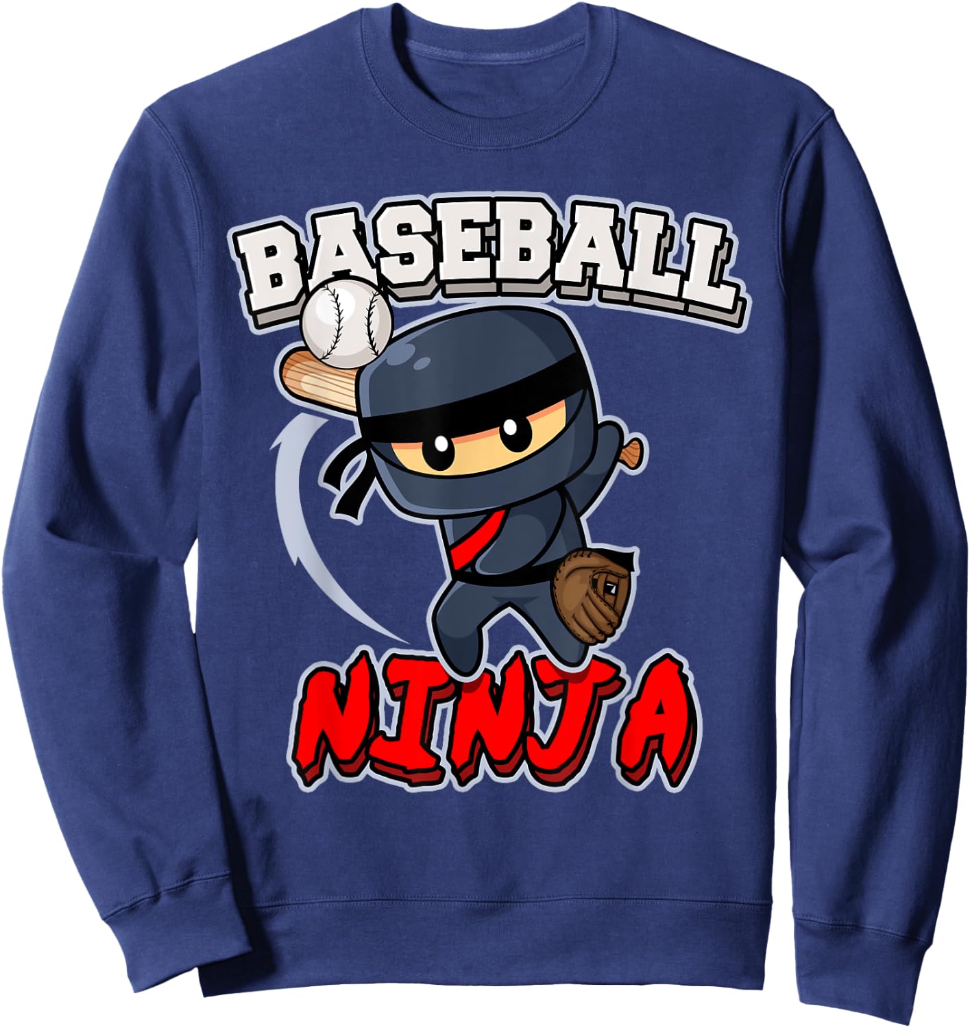 Baseball Ninja Player Batter Baseball Sweatshirt - Sweatshirt | Navy
