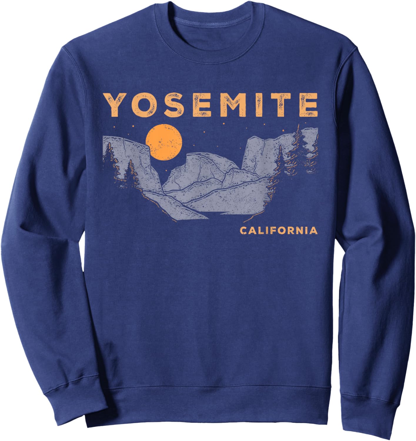 Retro Yosemite Half-Dome National Park Vintage Sweatshirt - Sweatshirt | Navy