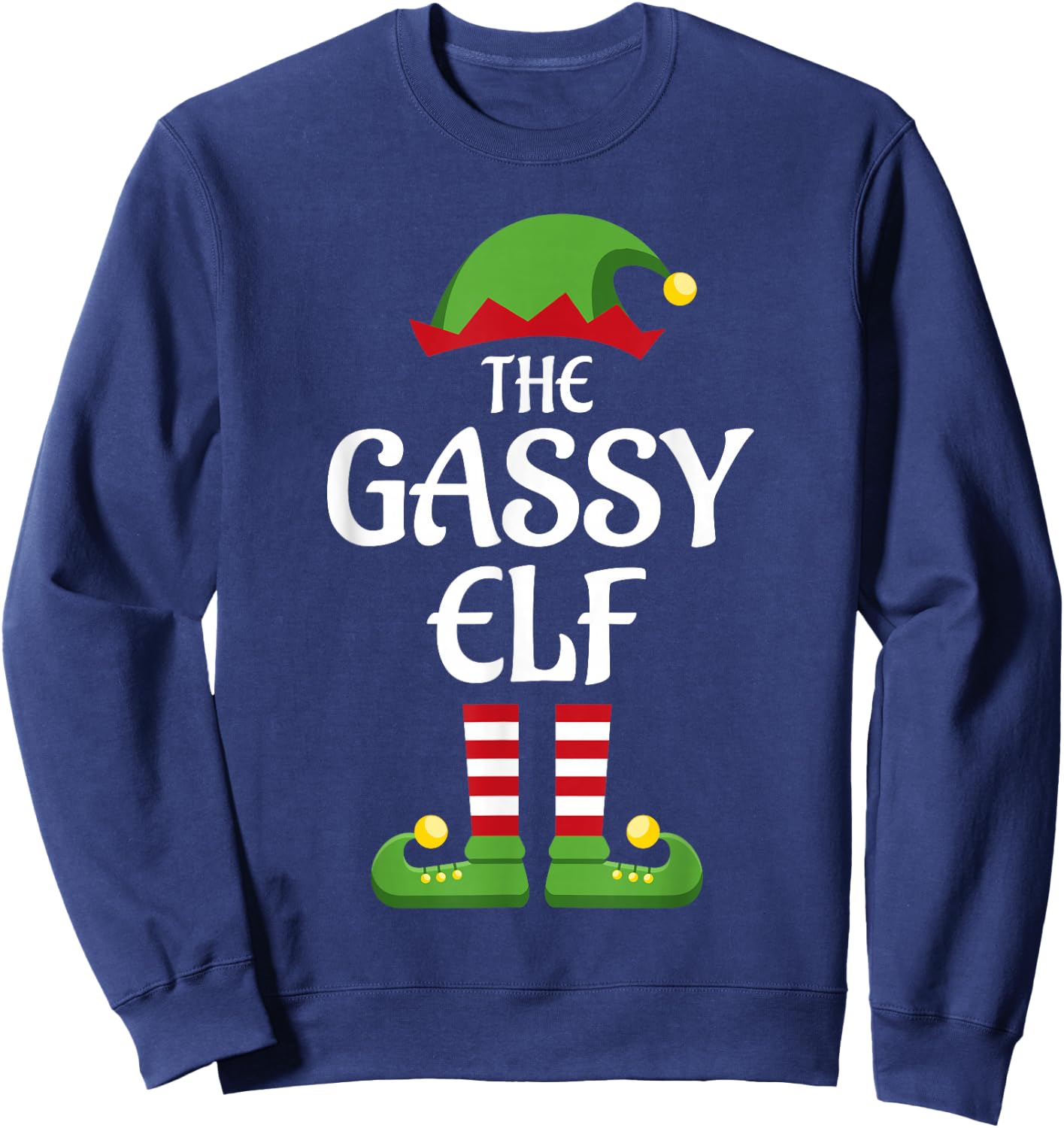 Gassy Elf Family Matching Group Christmas Sweatshirt - Sweatshirt | Navy