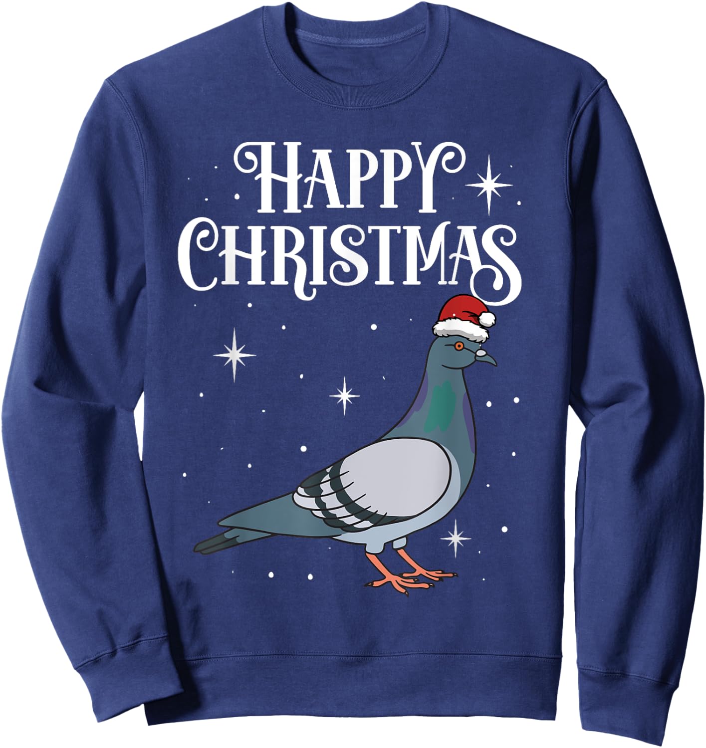 Happy Christmas Santa Hat Pigeon Breeders Birding Sweatshirt - Sweatshirt | Navy