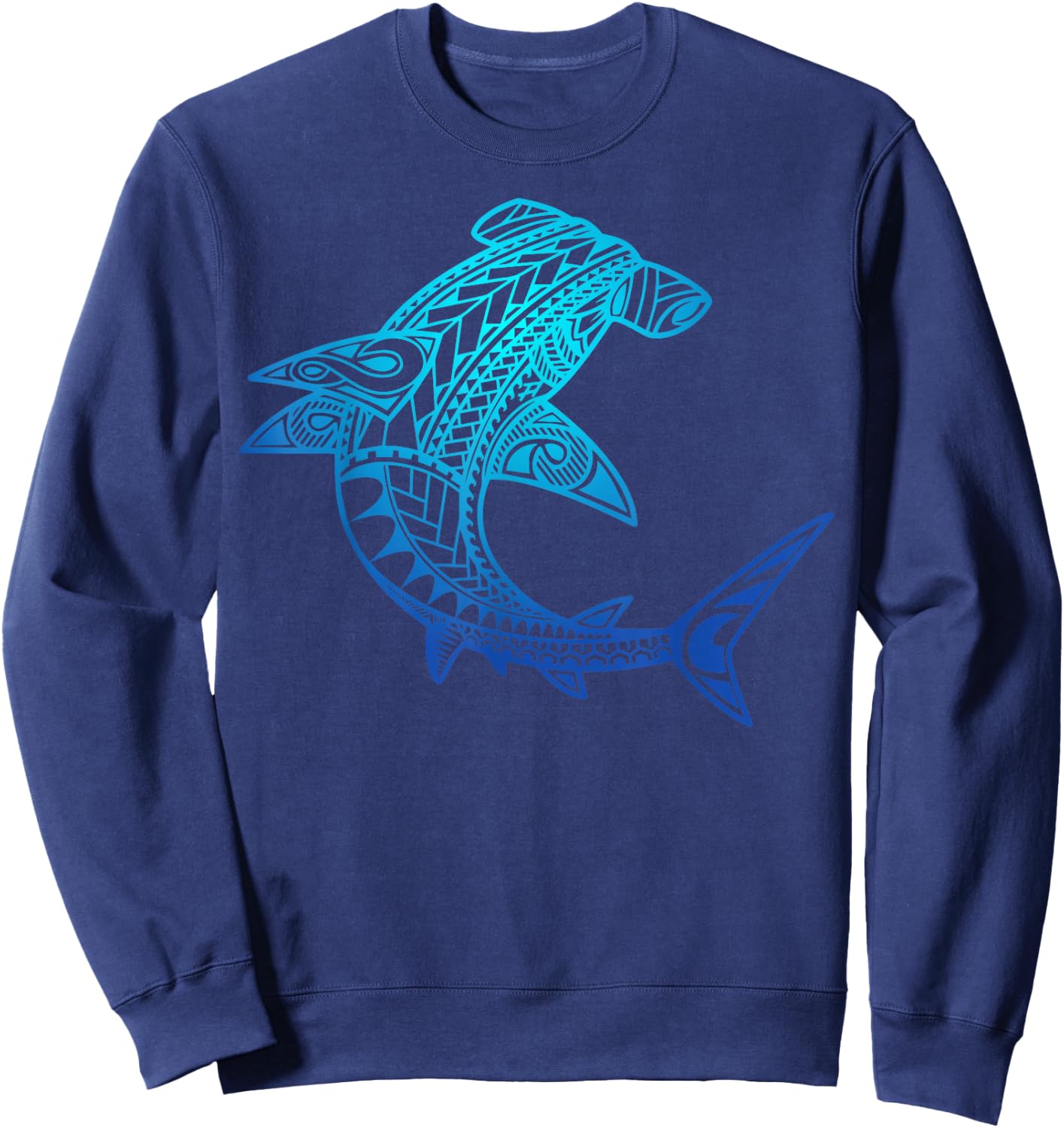 Hawaii Tribal Style Shark for Hawaiian Beach Lover Cool Sweatshirt - Sweatshirt | Navy