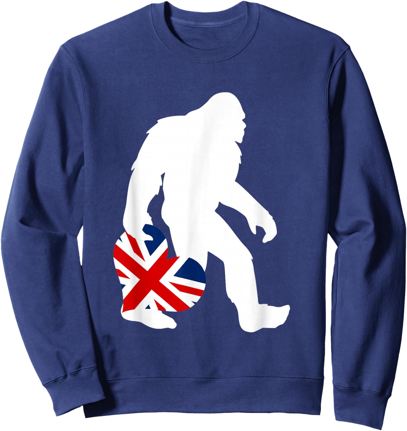 Funny British Bigfoot United Kingdom Flag Sweatshirt - Sweatshirt | Navy