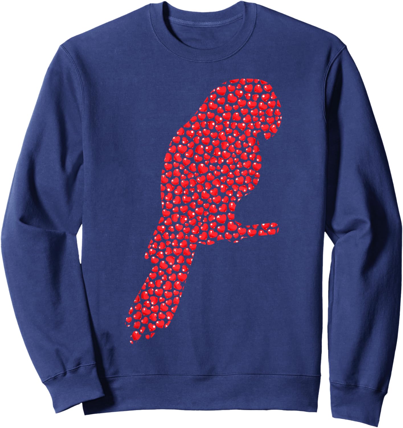 Parrot Bird Lover Heart Shape Parrot Valentine's Day Sweatshirt - Sweatshirt | Navy