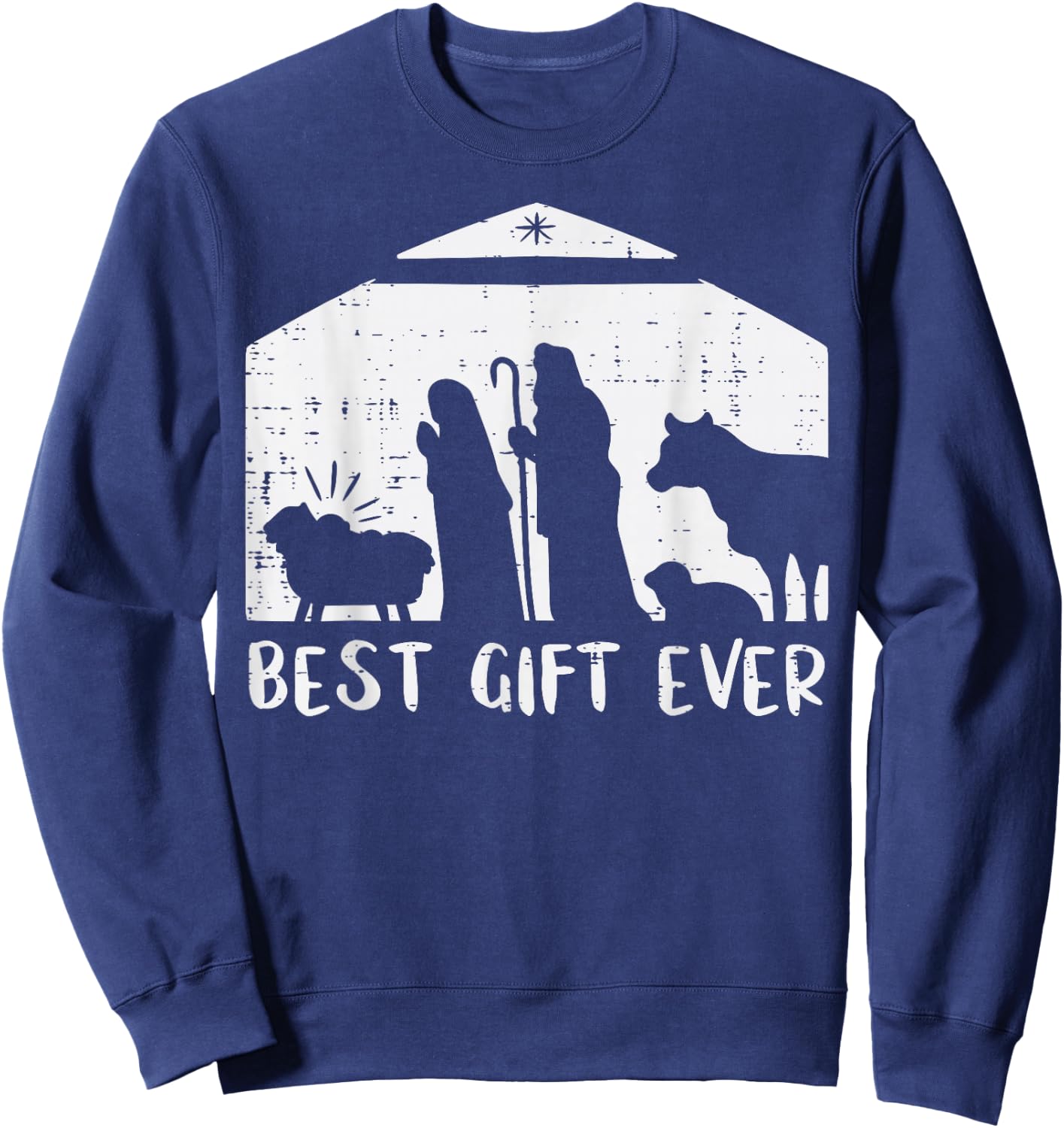 Christmas Best Gift Nativity Xmas Christian Men Women Kids Sweatshirt - Sweatshirt | Navy