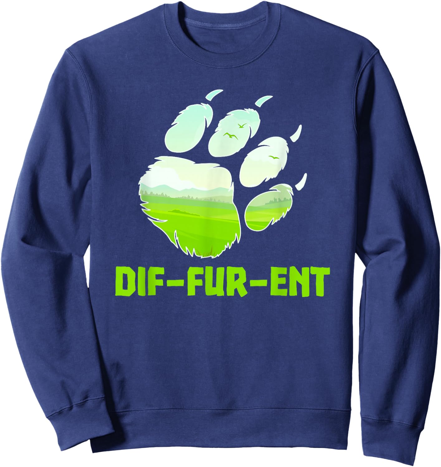 Furry DifFurEnt Wolf Dog Paw Furry Fandom Cosplay Men Women Girls Kids Sweatshirt - Sweatshirt | Navy