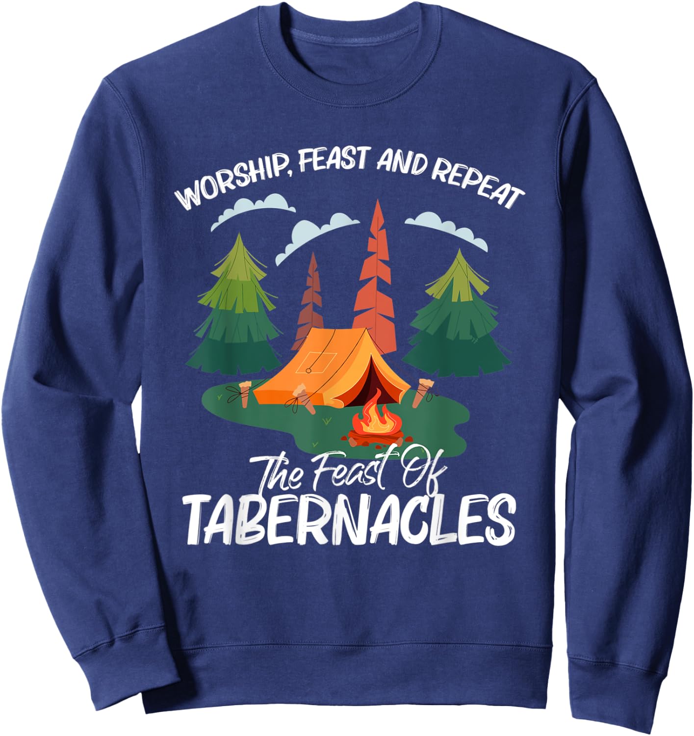 Worship Feast Repeat Feast Of Tabernacles Hebrew Israelite Sweatshirt - Sweatshirt | Navy