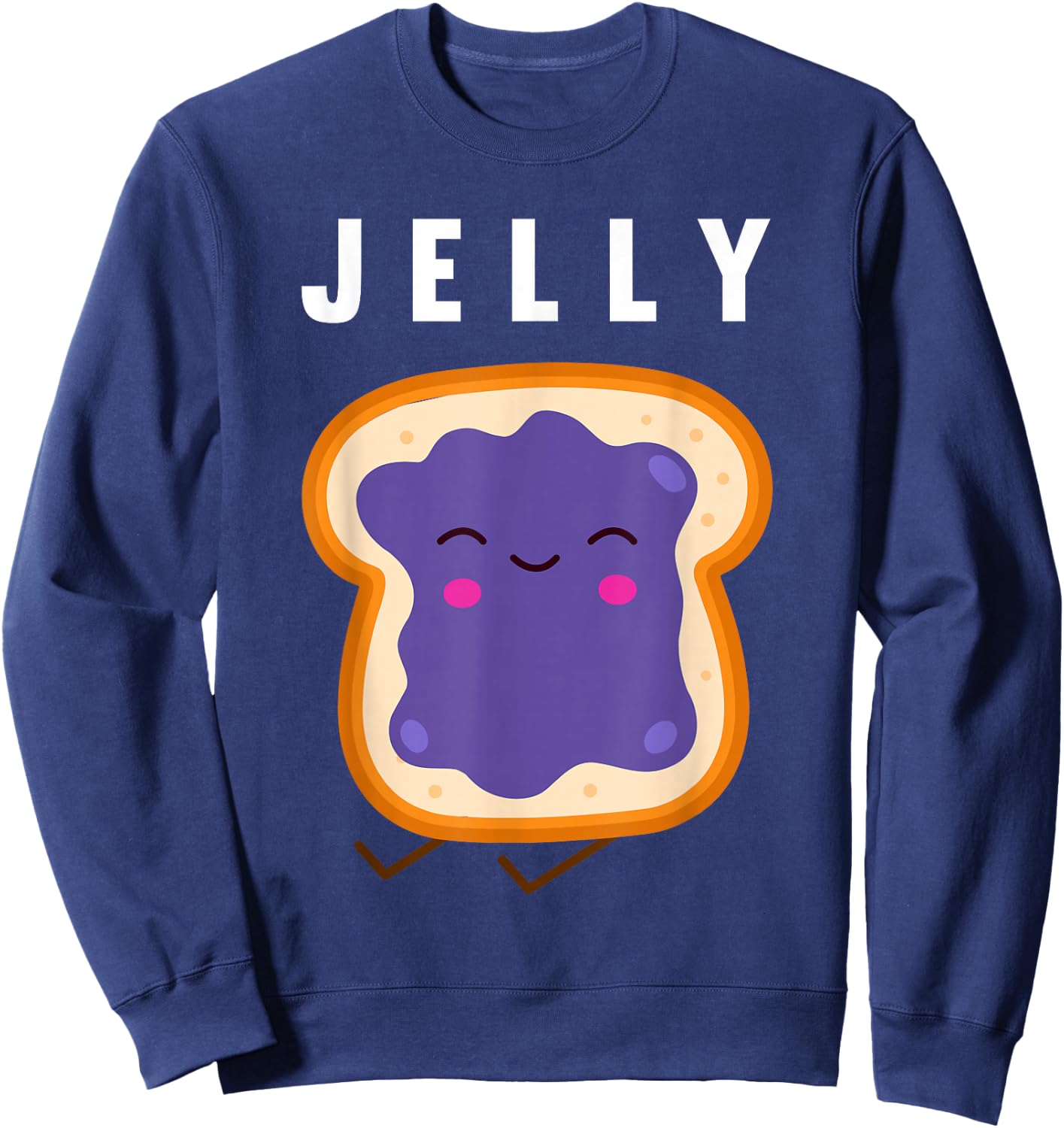 Peanut Butter and Jelly Best Friend Matching Small Sweatshirt - Sweatshirt | Navy