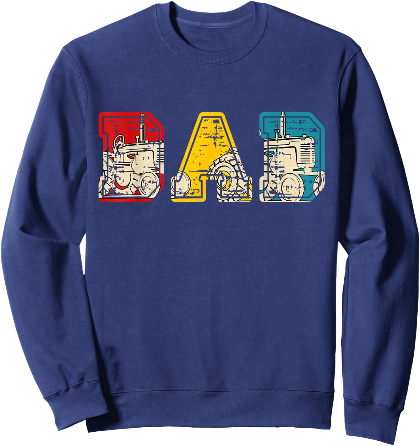 Vintage DAD Costume Tractor Matching Driver Family Lover Sweatshirt - Sweatshirt | Navy
