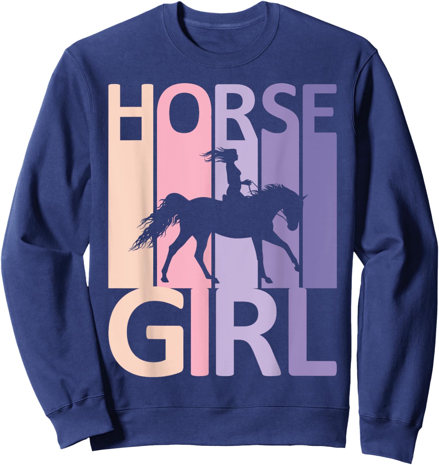 Horse Girl Country Woman Girl HorseBack Rider Equestrian Sweatshirt - Sweatshirt | Navy