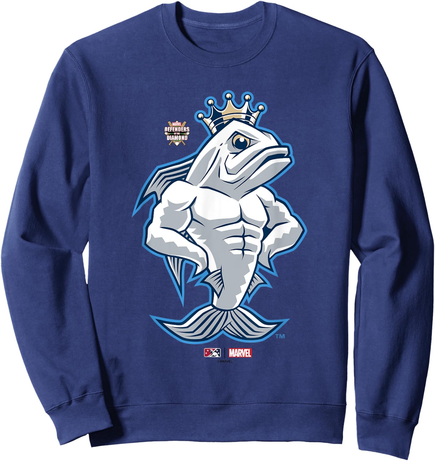 Marvel x MiLB Tampa Tarpons King Fish Mascot Portrait Sweatshirt - Sweatshirt | Navy