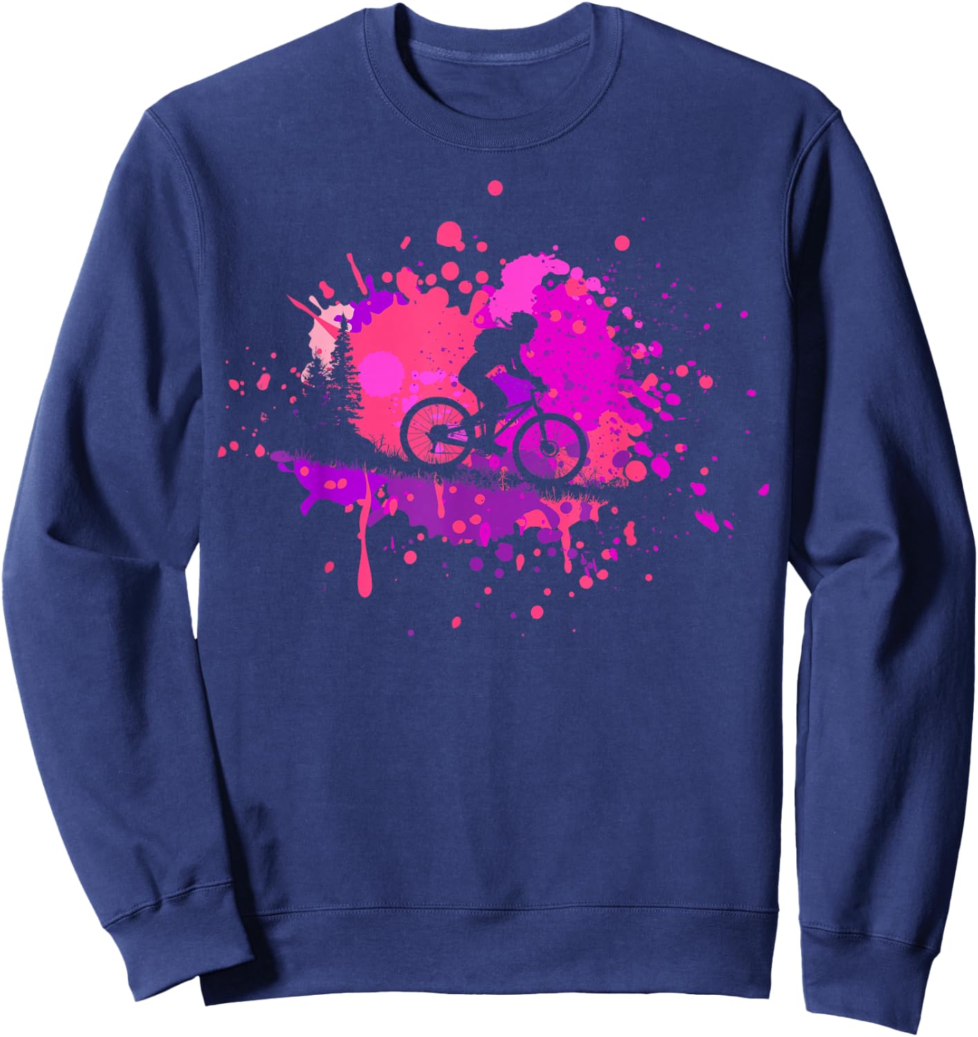 MTB for Mountain Biker | Girls Retro Mountain Bike Sweatshirt - Sweatshirt | Navy