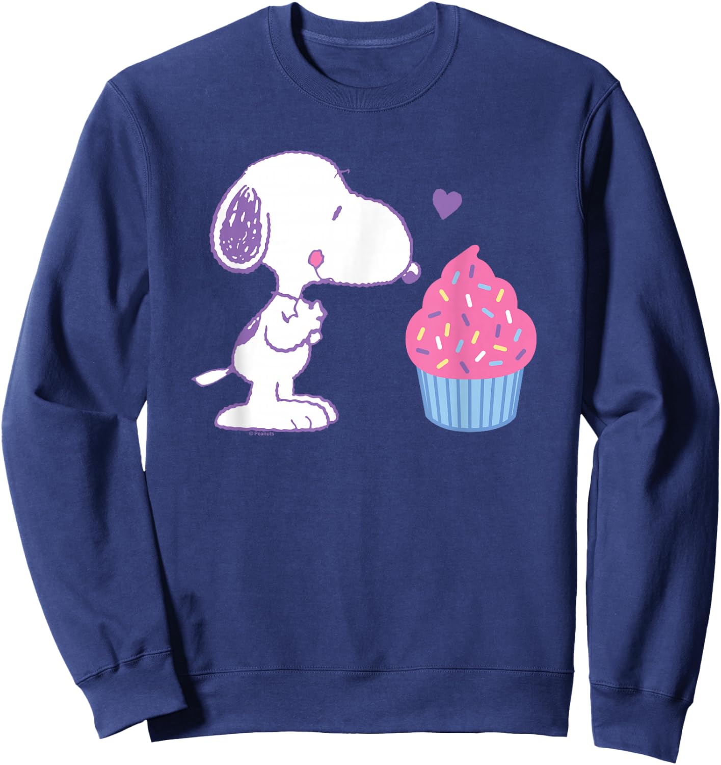 Peanuts - Snoopy Heart Cupcake Sweatshirt - Sweatshirt | Navy